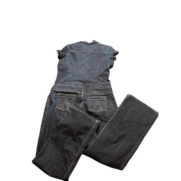 Vintage Y2K Fubu Denim Jumpsuit Zip Up Retro Blue Womens Size 16W Skater - Picture 5 of 11